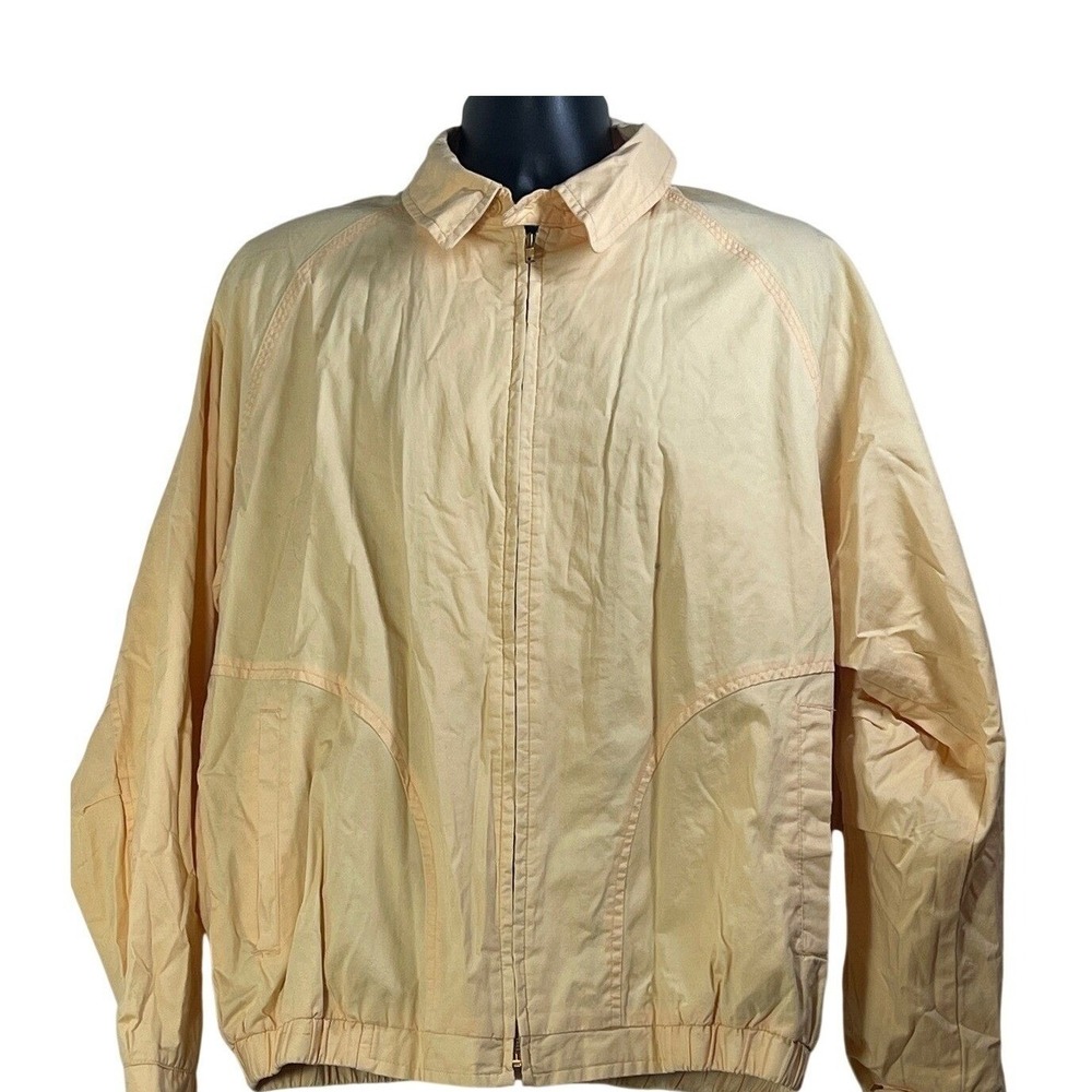 Salmon River Traders Yellow Bomber Jacket Lightweight Zip‎ Up Size L vtg